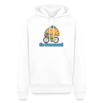 Croissant Mignon À Vélo En Danseuse - Sweat à capuche Premium bio Homme - blanc - Devant - Nico (187cm)