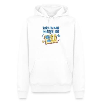 Tiny Human Interpreter  - Men’s Premium Organic Hoodie - white - Front - Nico (187cm)