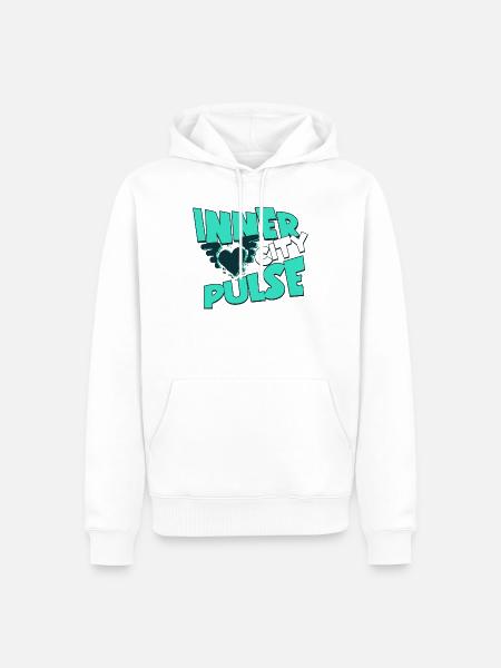 Inner City Pulse – Straßenkultur Grafikdesign - Männer Premium Bio Hoodie - Weiß
