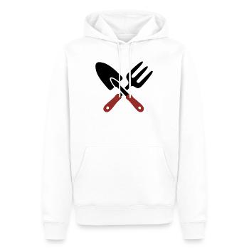 Icône de pelle d’outil de jardin - Sweat à capuche Premium bio Homme - blanc - Devant - Nico (187cm)
