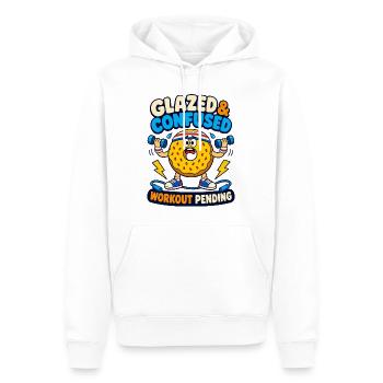 Glazed & Confused Workout Pending - Männer Premium Bio Hoodie - Weiß - Vorne - Nico (187cm)