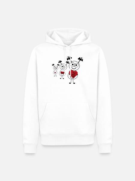 Herzensliebe Doodlefamilie - Männer Premium Bio Hoodie - Weiß