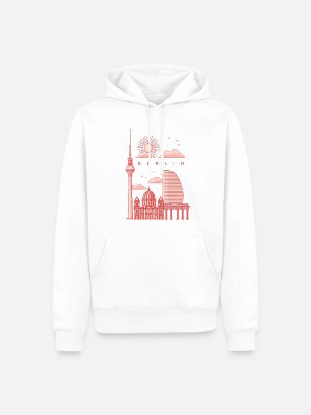 Berline Style - Männer Premium Bio Hoodie - Weiß