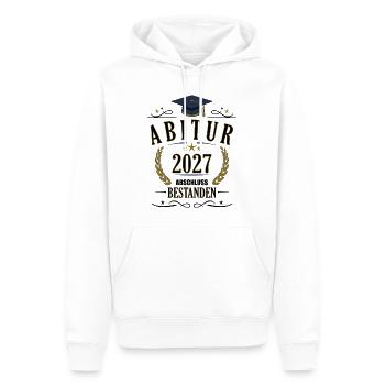 Abitur 2027 - Männer Premium Bio Hoodie - Weiß - Vorne - Nico (187cm)