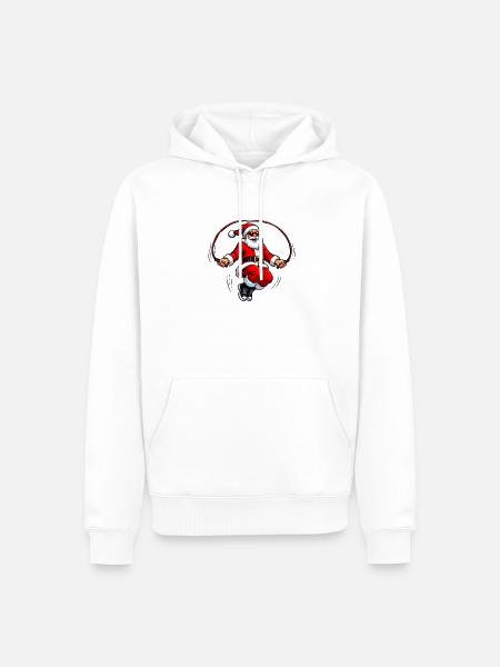 Santa Seilspringer Jump - Männer Premium Bio Hoodie - Weiß