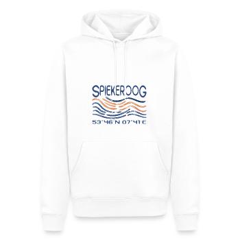 Coordonnées GPS de Spiekeroog North Sea Island - Sweat à capuche Premium bio Homme - blanc - Devant - Nico (187cm)