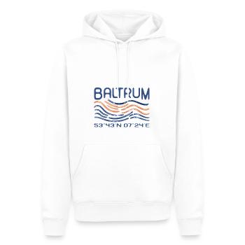 Coordonnées GPS Baltrum Mer de l’Île de la mer du Nord - Sweat à capuche Premium bio Homme - blanc - Devant - Nico (187cm)