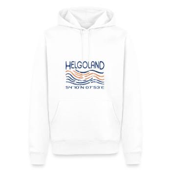 Heligoland GPS coordinates North Sea Island Lange Anna - Men’s Premium Organic Hoodie - white - Front - Nico (187cm)