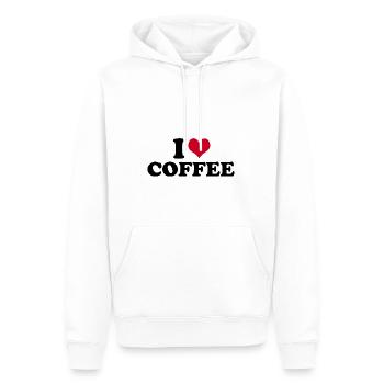 I Love Coffee Kaffee - Männer Premium Bio Hoodie - Weiß - Vorne - Nico (187cm)