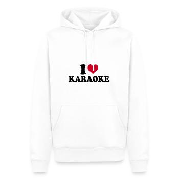 J’adore le karaoké - Sweat à capuche Premium bio Homme - blanc - Devant - Nico (187cm)
