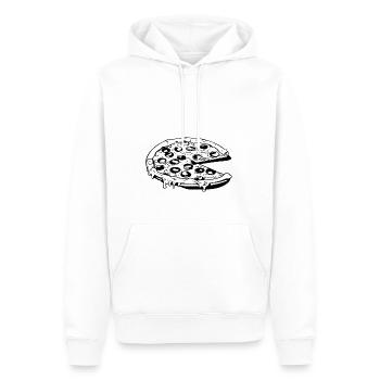 Pizza Restauration rapide Pizzeria - Sweat à capuche Premium bio Homme - blanc - Devant - Nico (187cm)