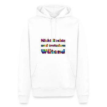 Wütend - Männer Premium Bio Hoodie - Weiß - Vorne - Nico (187cm)