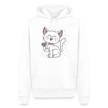 Chaton Mignon Chat Fête d’Anniversaire Confetti - Sweat à capuche Premium bio Homme - blanc - Devant - Nico (187cm)