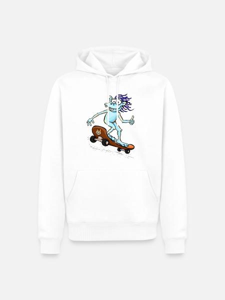Kobold Skater - Männer Premium Bio Hoodie - Weiß