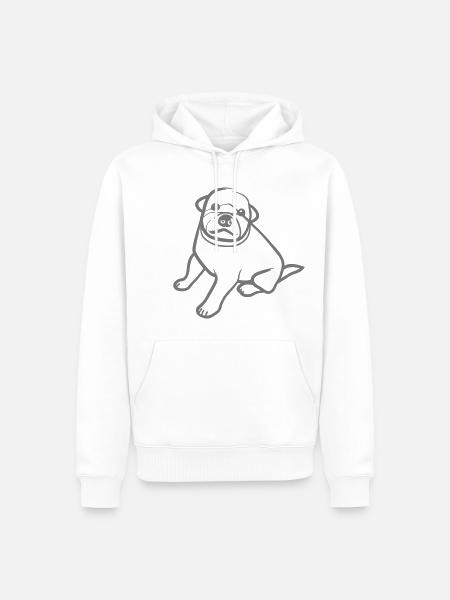 Der hört auf's Wort! - Männer Premium Bio Hoodie - Weiß