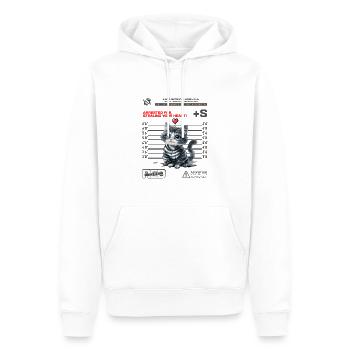 Heart Stealing Kitty - Arrested for Cuteness - Männer Premium Bio Hoodie - Weiß - Vorne - Nico (187cm)