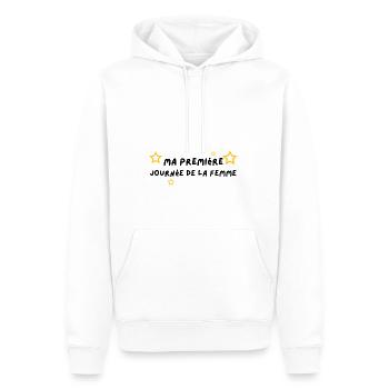 Ma première journée de la femme - Sweat à capuche Premium bio Homme - blanc - Devant - Nico (187cm)