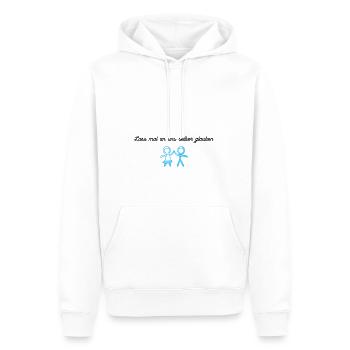 Lass mal an uns selber glauben. - Männer Premium Bio Hoodie - Weiß - Vorne - Nico (187cm)