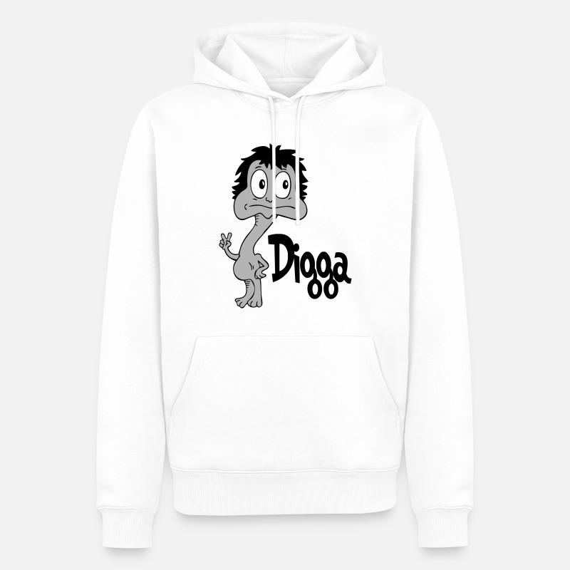 Sprüche Lustige Comic Digga - Männer Premium Bio Hoodie - Weiß