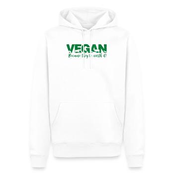Vegan because they're worth it - Men’s Premium Organic Hoodie - white - Front - Nico (187cm)