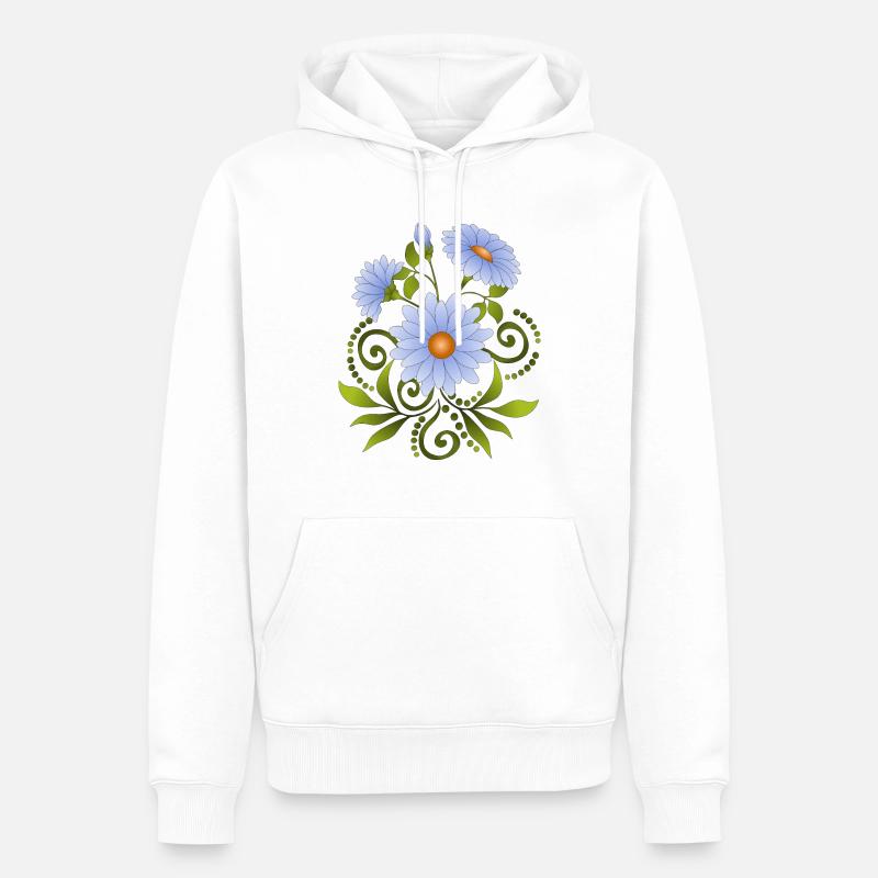 Fleur - Sweat à capuche Premium bio Homme - blanc