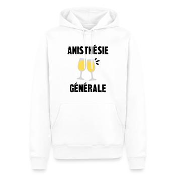 anisthésie générale - Sweat à capuche Premium bio Homme - blanc - Devant - Nico (187cm)