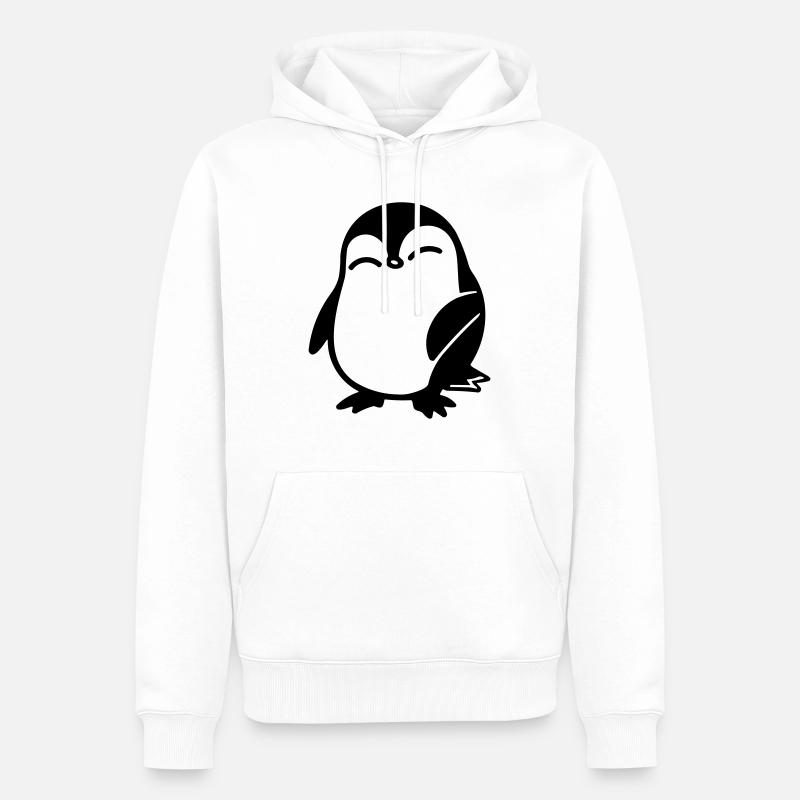 Pingouin - Sweat à capuche Premium bio Homme - blanc