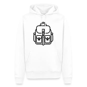 Rucksack - Männer Premium Bio Hoodie - Weiß - Vorne - Nico (187cm)