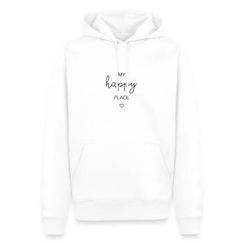 Sois heureux - Sweat à capuche Premium bio Homme - blanc - Devant - Nico (187cm)