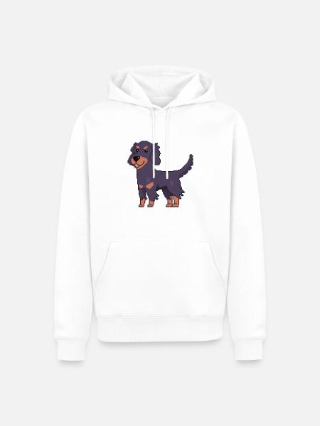 Gordon Setter - Männer Premium Bio Hoodie - Weiß