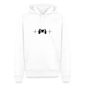 Die Liebe zum Gaming - Männer Premium Bio Hoodie - Weiß - Vorne - Nico (187cm)
