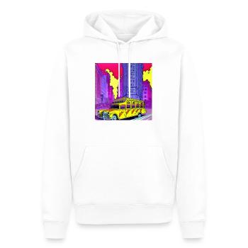 NYC - Männer Premium Bio Hoodie - Weiß - Vorne - Nico (187cm)
