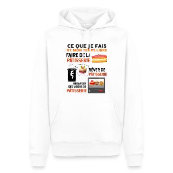 Patisserie temps libre Cadeau Profession - Sweat à capuche Premium bio Homme - blanc - Devant - Nico (187cm)