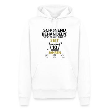 10 jährigen Praxisjubiläum Zahnarzt Arzt - Männer Premium Bio Hoodie - Weiß - Vorne - Nico (187cm)