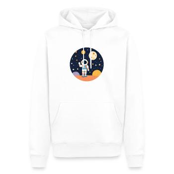 Grüße aus dem Weltraum - Männer Premium Bio Hoodie - Weiß - Vorne - Nico (187cm)
