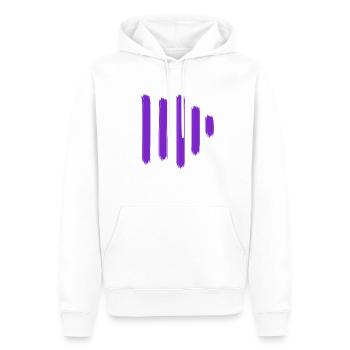 Barres de peinture violette - Sweat à capuche Premium bio Homme - blanc - Devant - Nico (187cm)