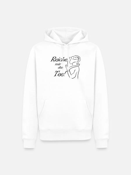 Reiche mir den Tee! Sketch - Männer Premium Bio Hoodie - Weiß