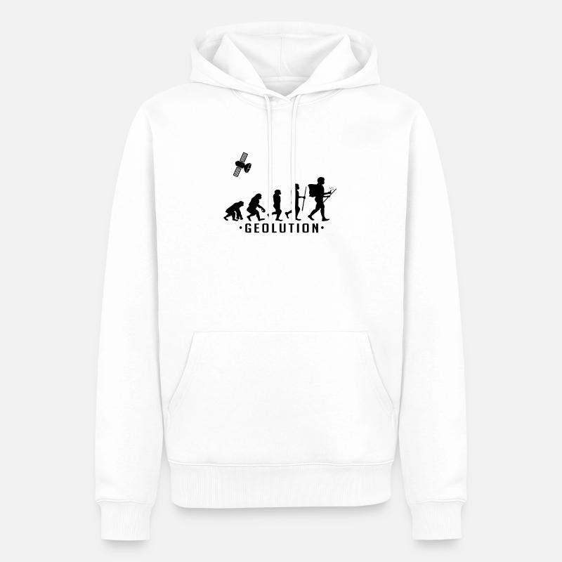 Geocaching evolution Shirt Geolution - Männer Premium Bio Hoodie - Weiß