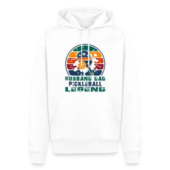 Husband Dad Pickleball legend - Sweat à capuche Premium bio Homme - blanc - Devant - Nico (187cm)