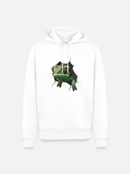 Chamäleon - Männer Premium Bio Hoodie - Weiß