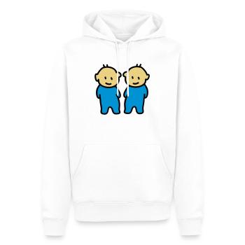 Twins Twins - - Sweat à capuche Premium bio Homme - blanc - Devant - Nico (187cm)