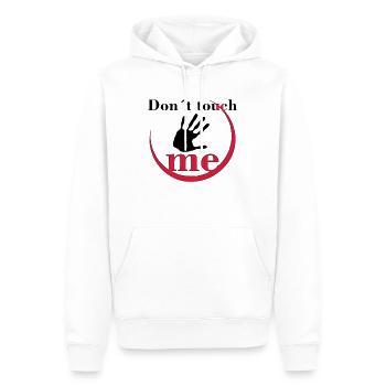 Don´t touch me - Männer Premium Bio Hoodie - Weiß - Vorne - Nico (187cm)