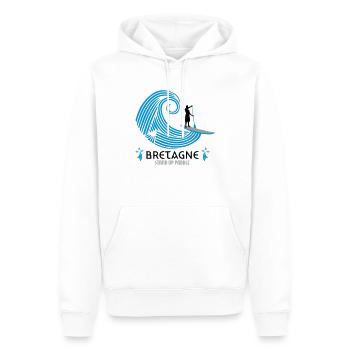 PADDLE BREIZH BRETAGNE - Sweat à capuche Premium bio Homme - blanc - Devant - Nico (187cm)