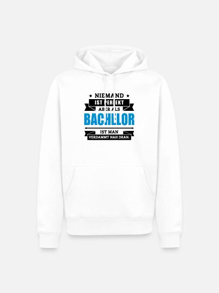 Funshirt Bachelor - Männer Premium Bio Hoodie - Weiß