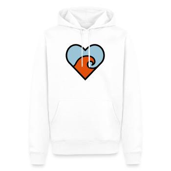 Amour de vague - Sweat à capuche Premium bio Homme - blanc - Devant - Nico (187cm)