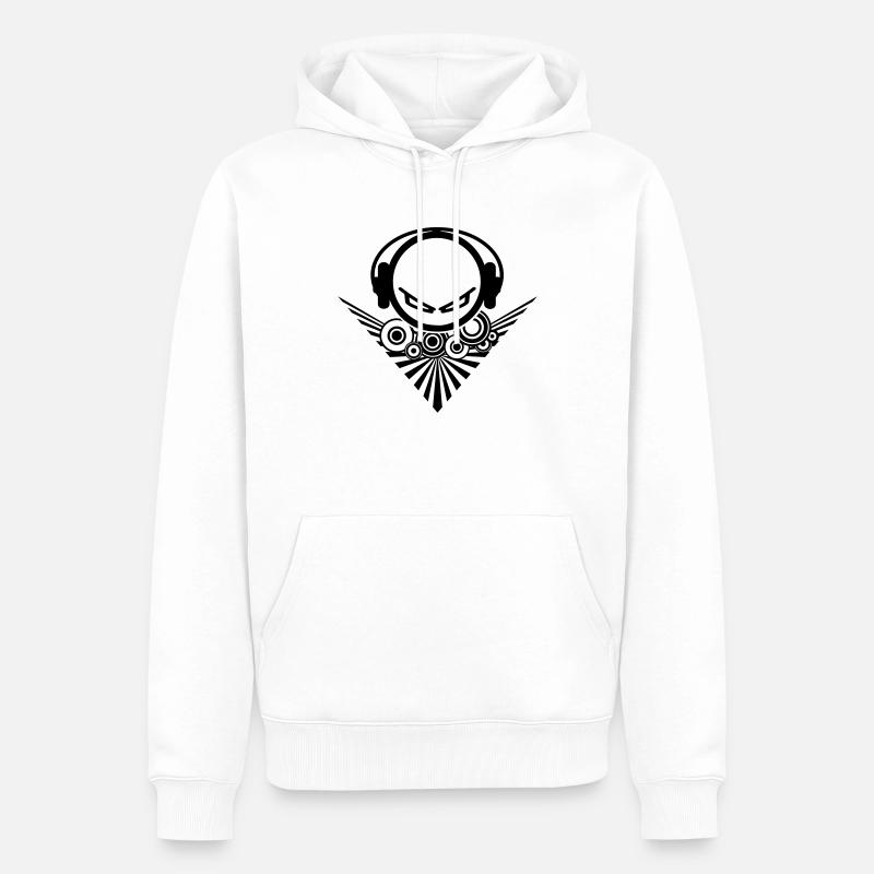 La tête DJ - Sweat à capuche Premium bio Homme - blanc
