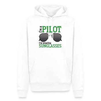 Je suis un pilote - Sweat à capuche Premium bio Homme - blanc - Devant - Nico (187cm)