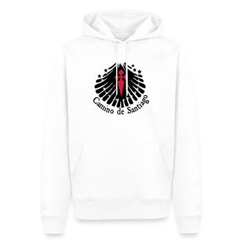 camnio_de_santiago_shell_stars - Männer Premium Bio Hoodie - Weiß - Vorne - Nico (187cm)