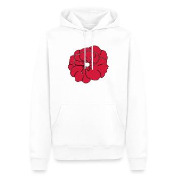 Rouge pivoine fleur de jardin - Sweat à capuche Premium bio Homme - blanc - Devant - Nico (187cm)