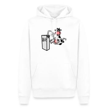 milkcow - Sweat à capuche Premium bio Homme - blanc - Devant - Nico (187cm)